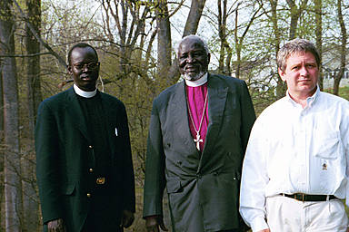 Ken with Bishop Nathaniel Garang and his secratary