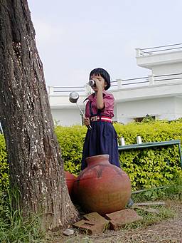 girl drinking water