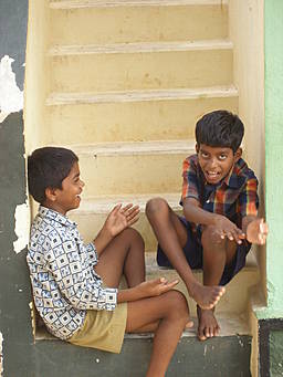 boys on stairs