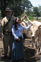 Ken and Gracey with Sudanese cattle