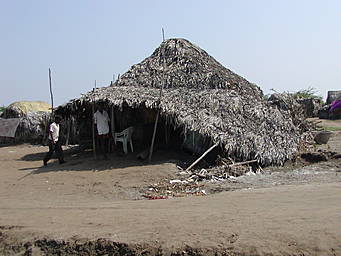 collapsed house