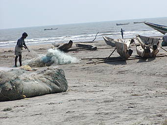 damaged boats and nets